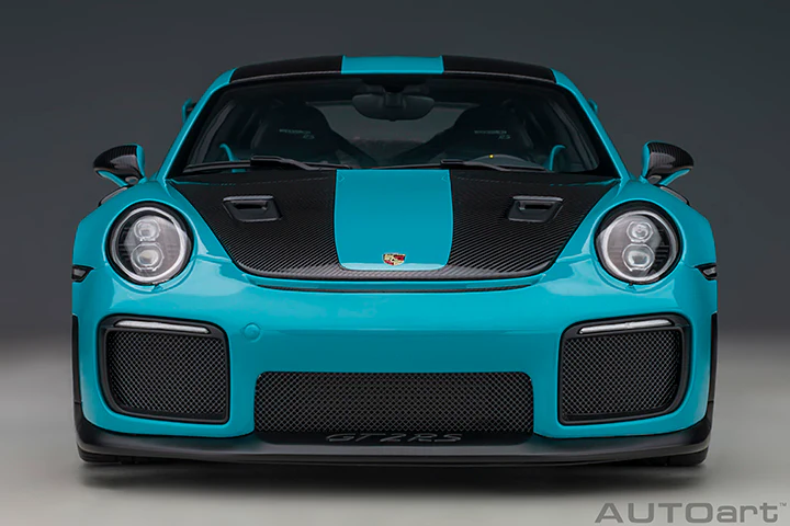 AUTOart Porsche 911 991.2 GT2 RS w/ Weissach Pkg Miami Blue 1:18 - Image 5