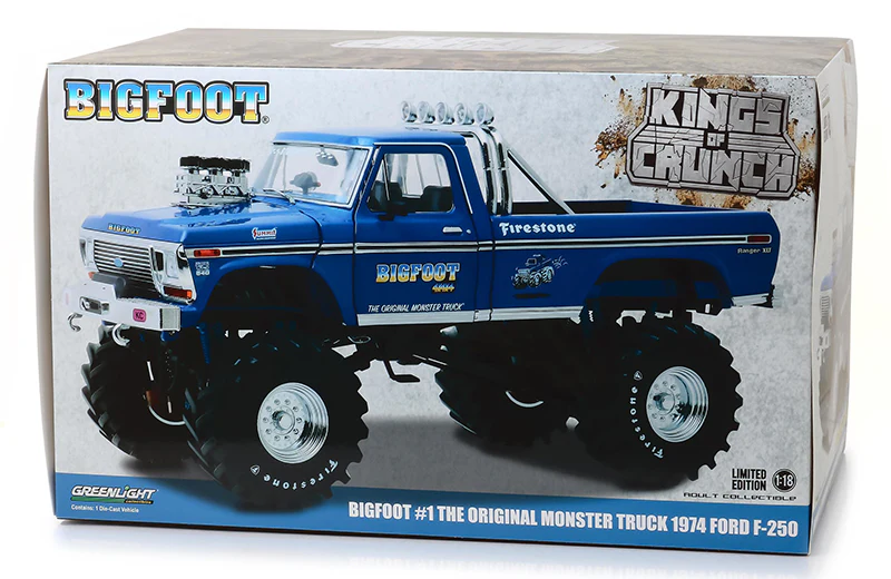 Greenlight 1974 Ford F-250 Monster Truck "Bigfoot" Blue 1:18 - Image 6