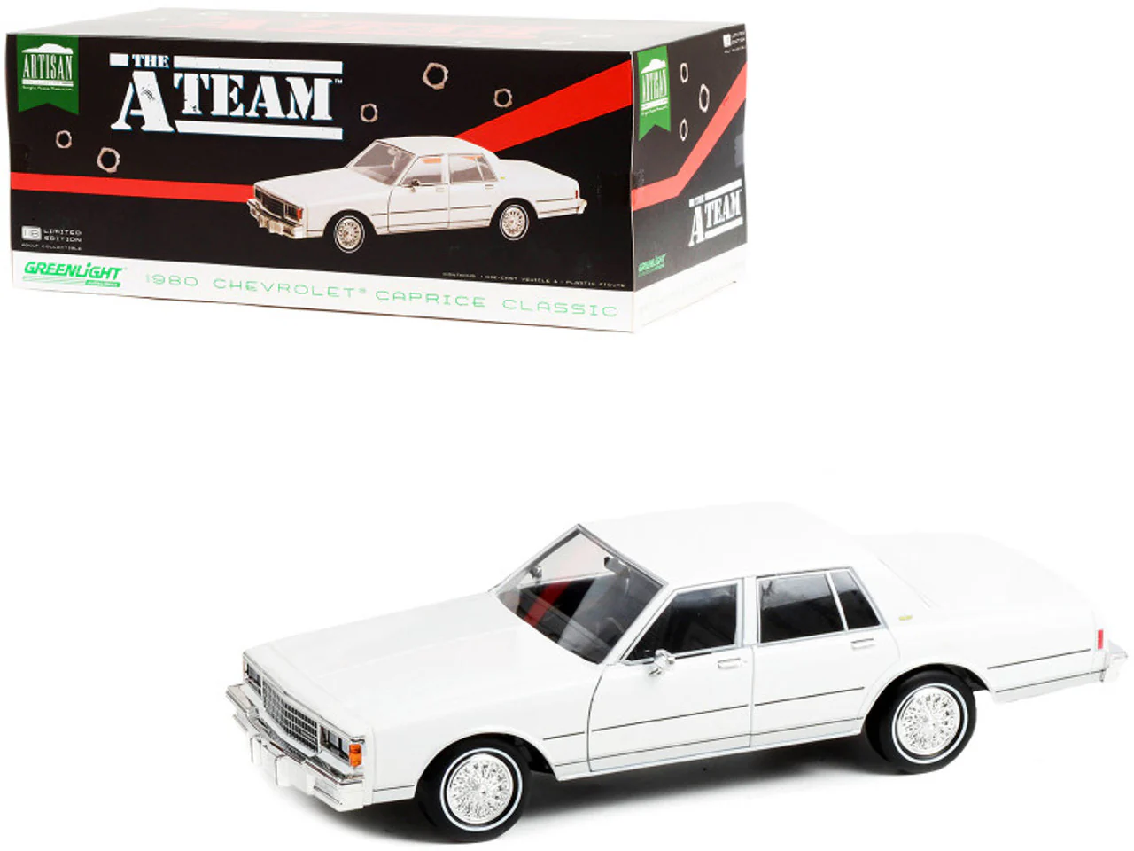 Greenlight 1980 Chevrolet Caprice A-Team Classic White 1:18 - Image 2