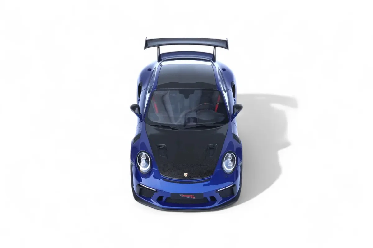 GT Spirit 2018 Porsche 911 991.2 GT3 RS San Marino Blue w/ Carbon 1:18 - Image 7