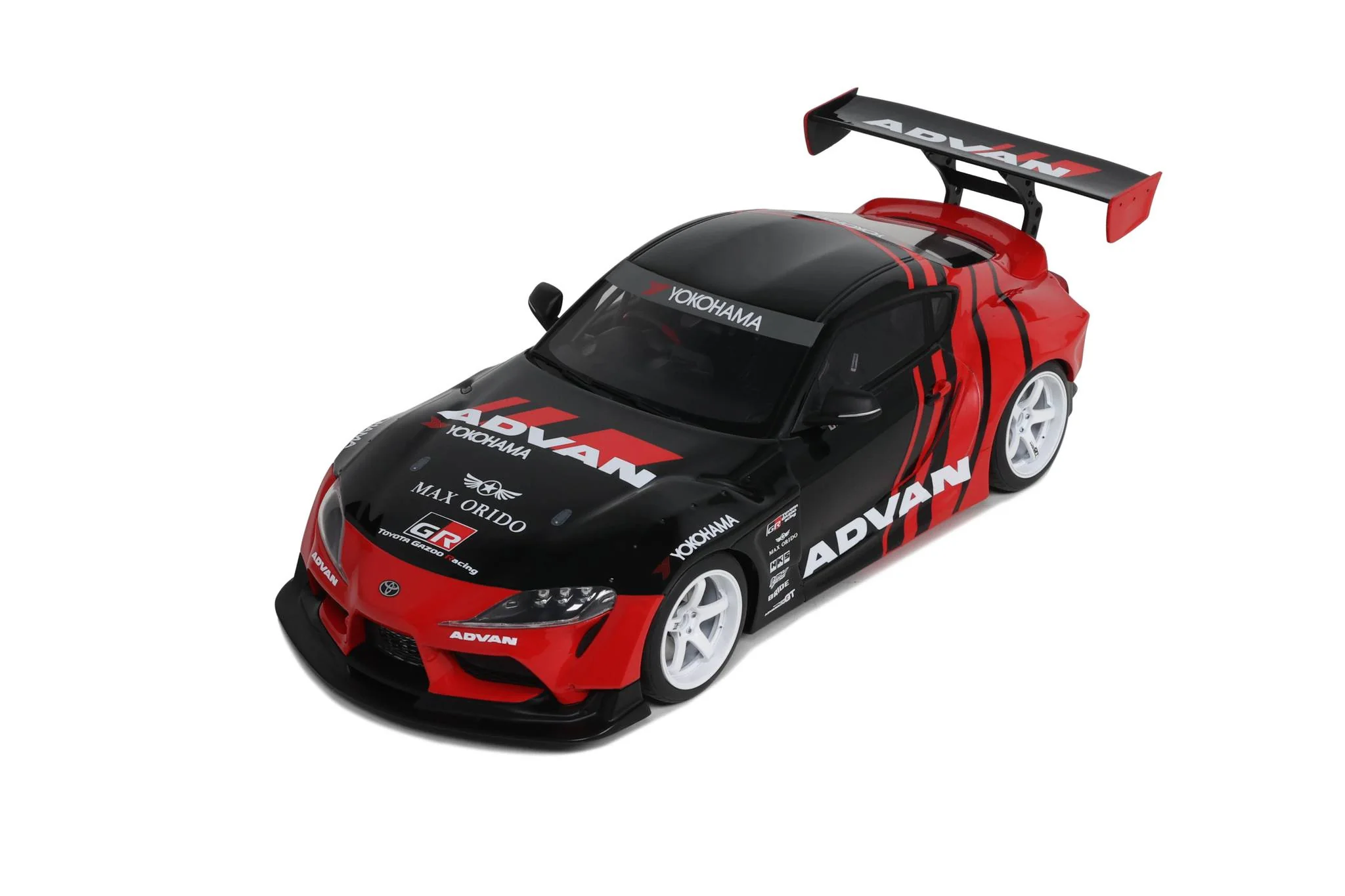 GT Spirit 2020 Toyota GR Supra A90 Advan Livery Red and Black 1:18 - Image 6