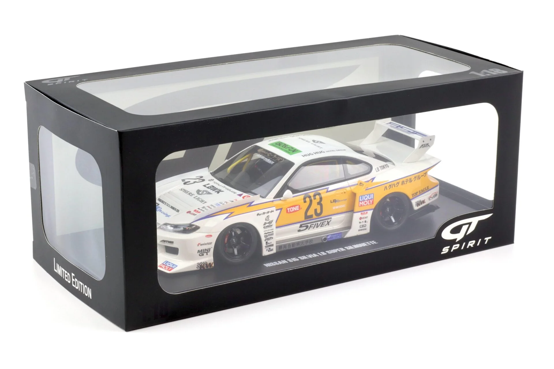 GT Spirit 2021 Nissan Silvia S15 LB Super Silhouette #23 LBWK White 1:18 - Image 4