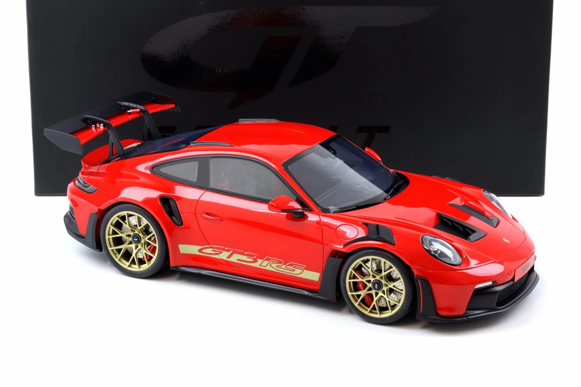 GT Spirit 2021 Porsche 911 992 GT3 RS Guards Red w/ Gold Deco 1:12 - Image 2