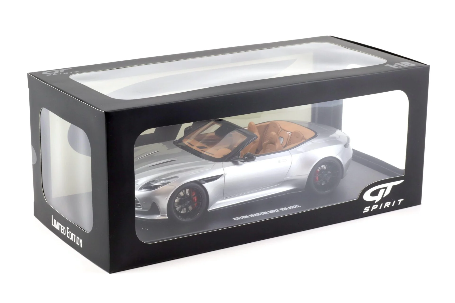 GT Spirit 2023 Aston Martin DB12 Volante Convertible Silver Metallic 1:18 - Image 4