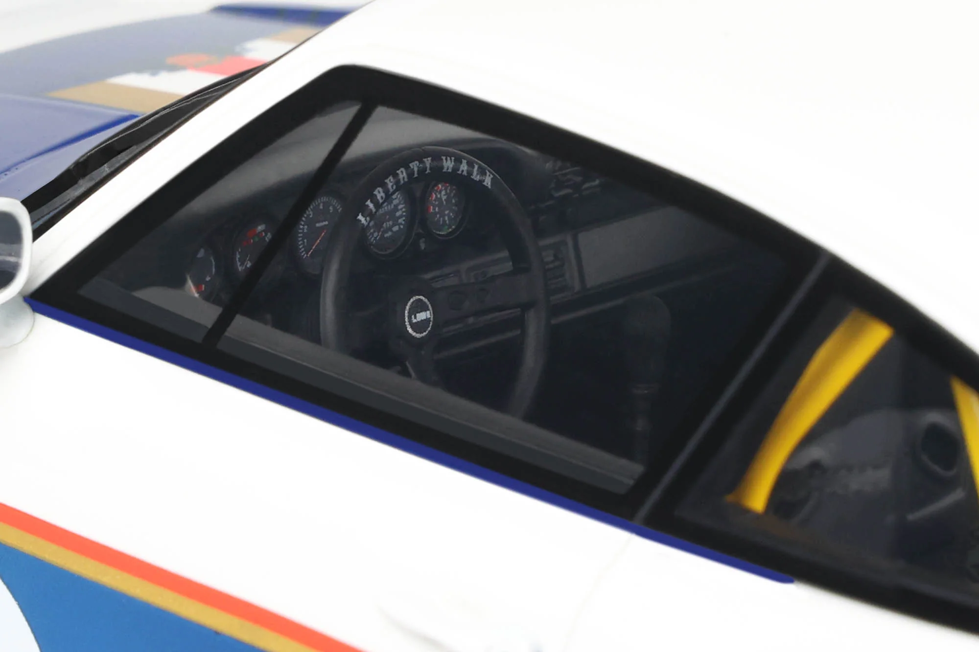 GT Spirit 2023 Porsche 911 993 RWB X No 2 Liberty Walk White and Blue 1:18 - Image 15