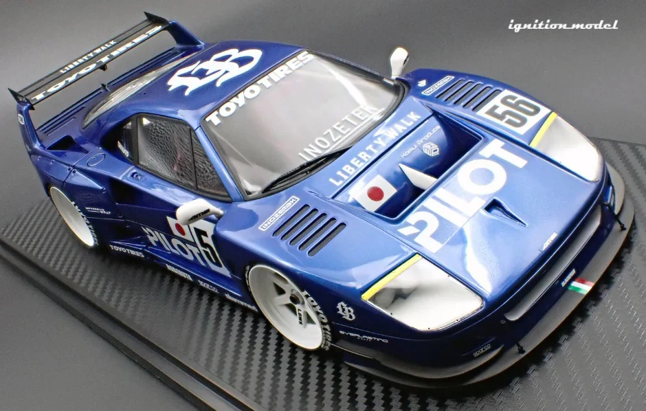 Ignition-Model Ferrari F40 LBWK LB-Works 40 Japan Blue Pilot 1:18 - Image 6