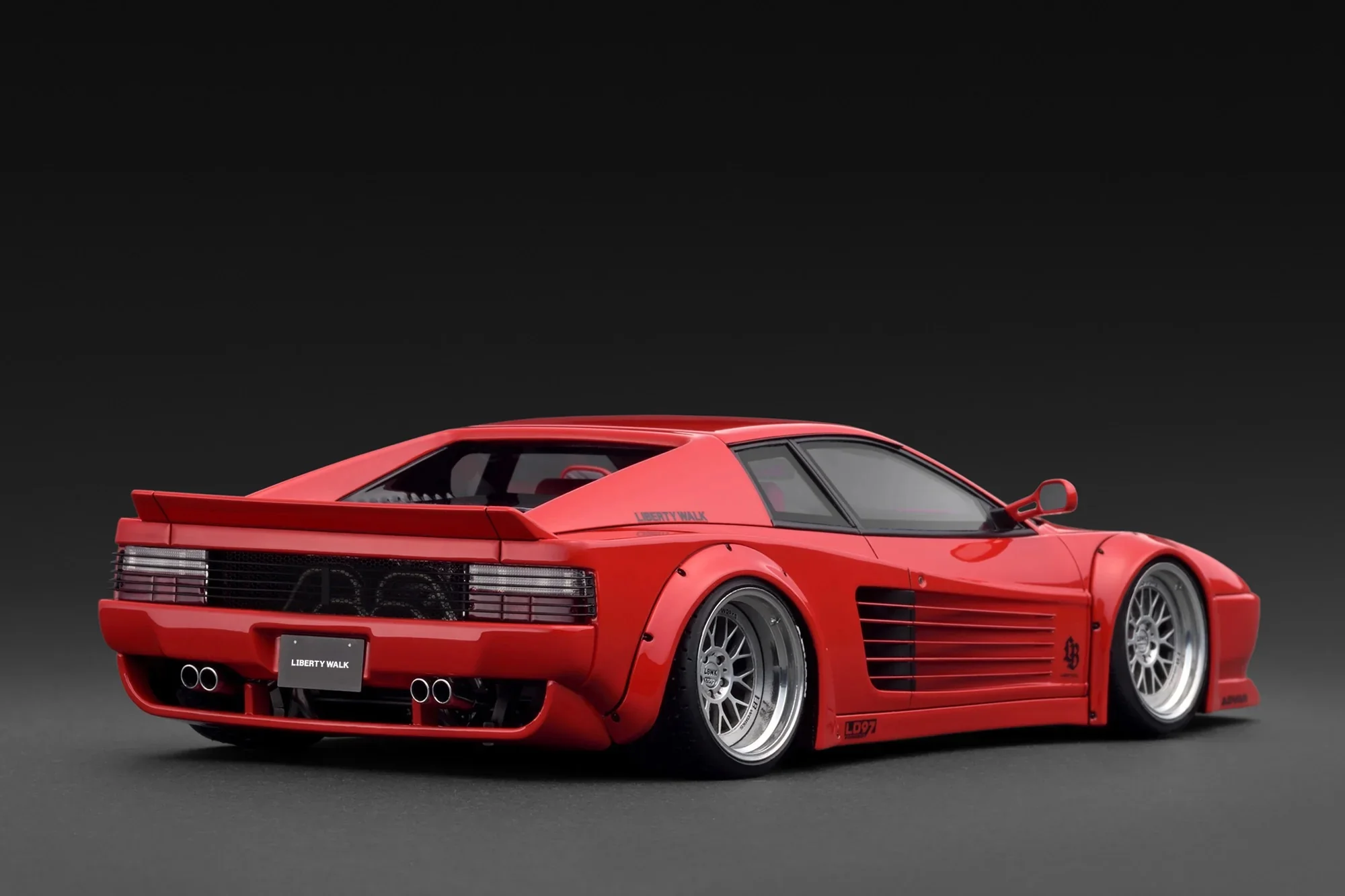 Ignition-Model Ferrari Testarossa 512 LBWK LB-Works Rosso Corsa Red 1:18 - Image 2