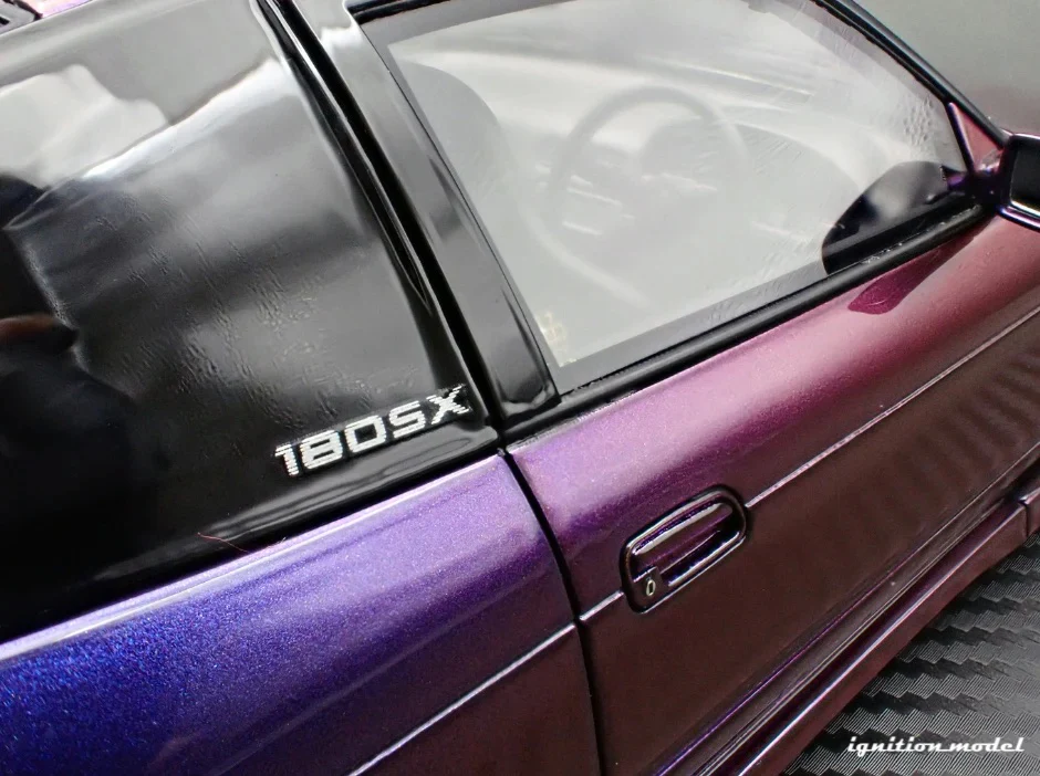 Ignition-Model Nissan 180SX Type X RPS13 Midnight Purple w/ Black Mesh Wheels 1:18 - Image 10