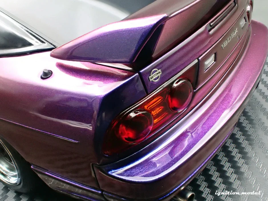 Ignition-Model Nissan 180SX Type X RPS13 Midnight Purple w/ Black Mesh Wheels 1:18 - Image 14
