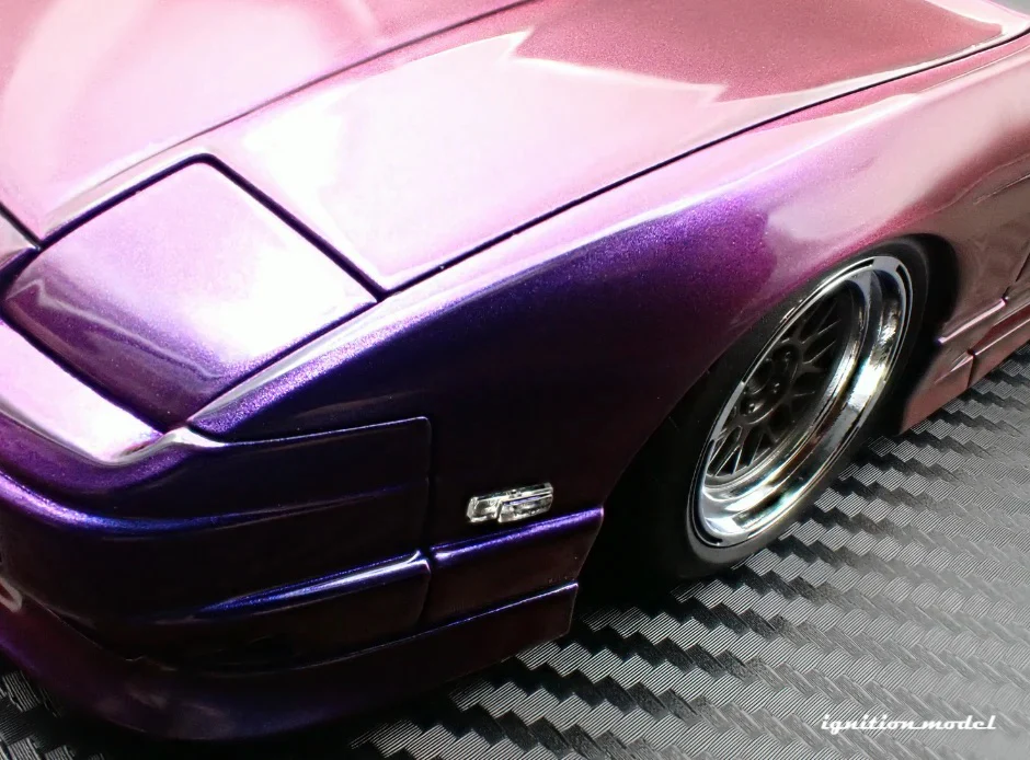 Ignition-Model Nissan 180SX Type X RPS13 Midnight Purple w/ Black Mesh Wheels 1:18 - Image 18