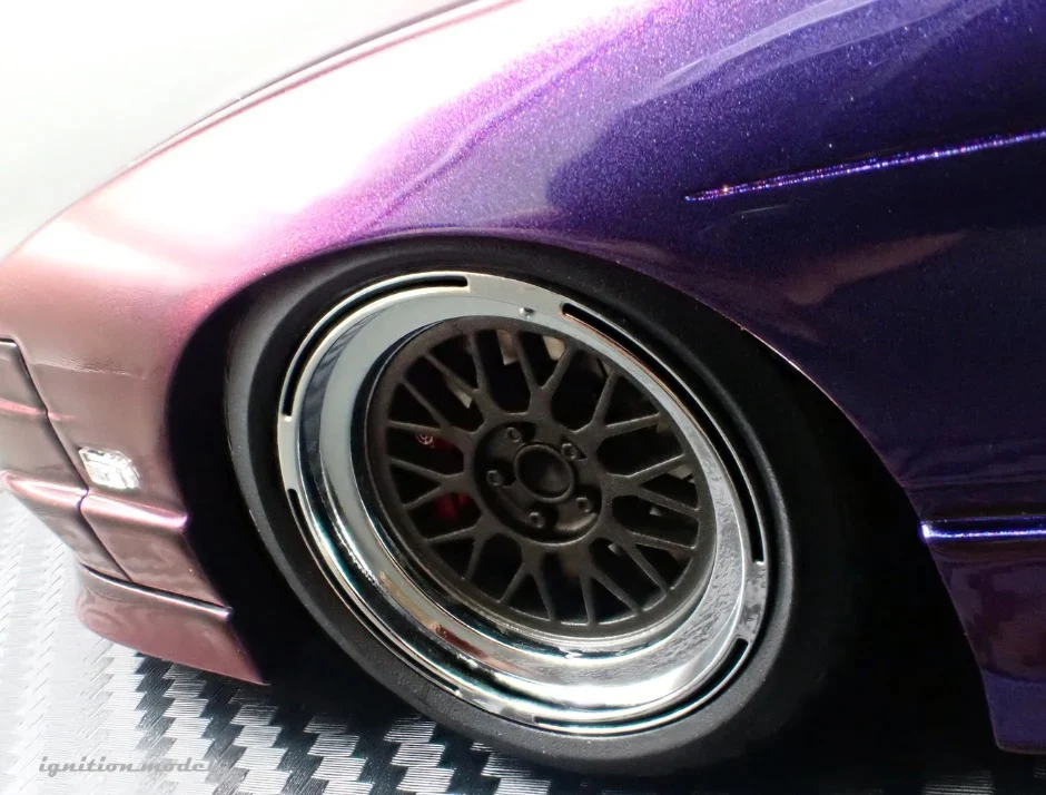 Ignition-Model Nissan 180SX Type X RPS13 Midnight Purple w/ Black Mesh Wheels 1:18 - Image 19