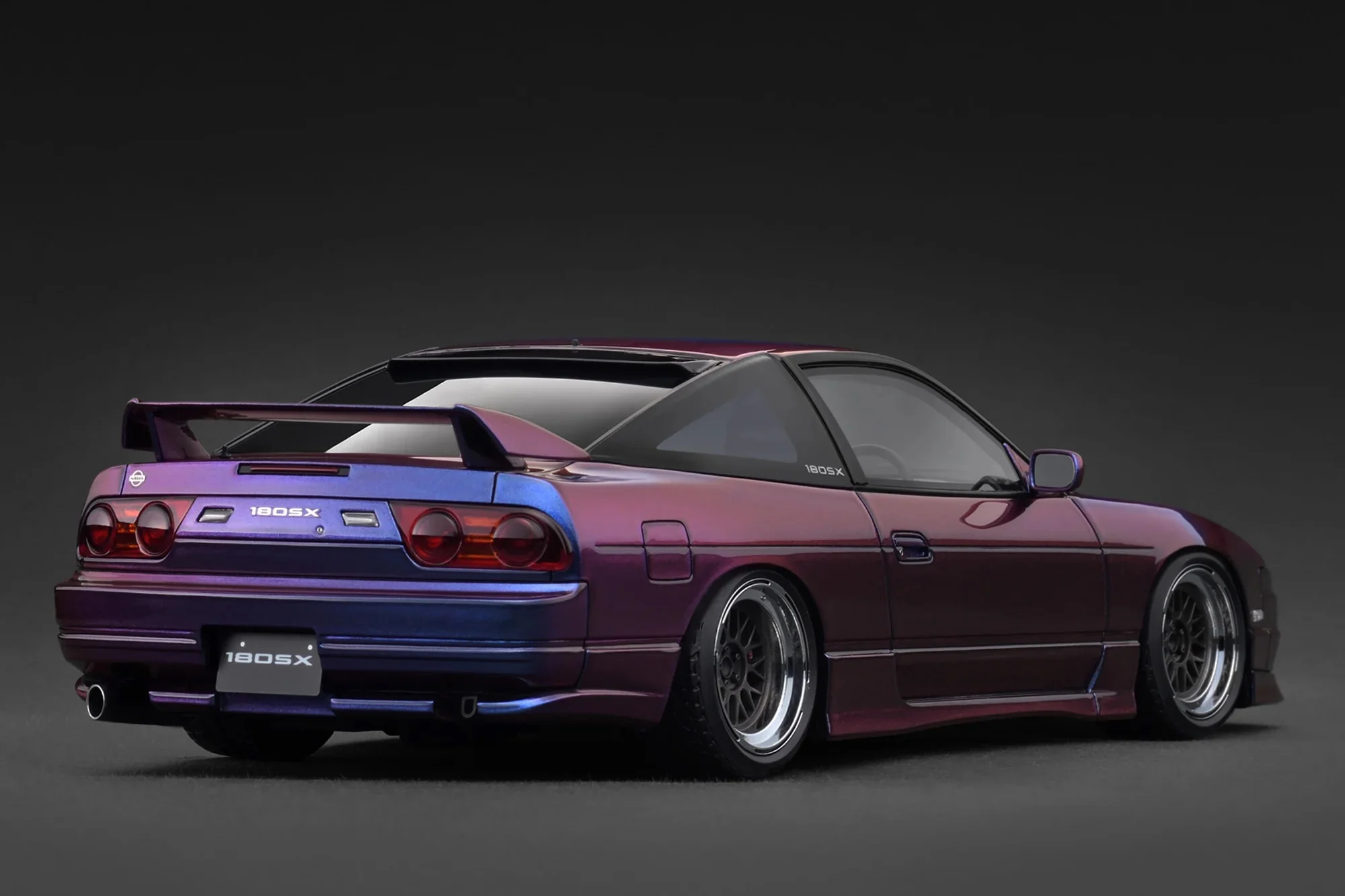 Ignition-Model Nissan 180SX Type X RPS13 Midnight Purple w/ Black Mesh Wheels 1:18 - Image 2