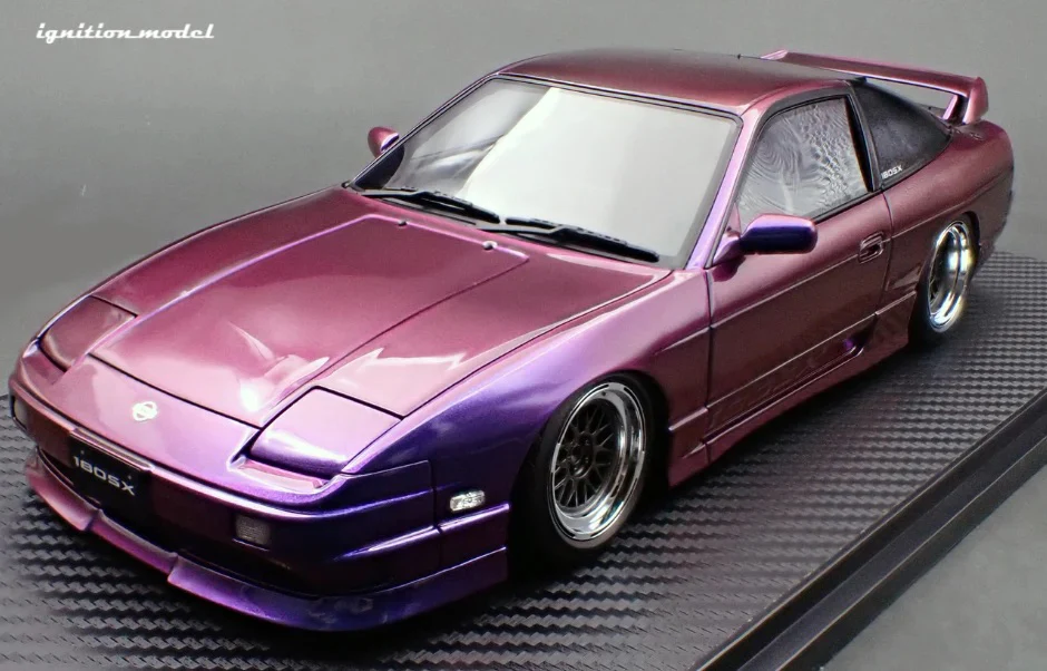 Ignition-Model Nissan 180SX Type X RPS13 Midnight Purple w/ Black Mesh Wheels 1:18 - Image 3