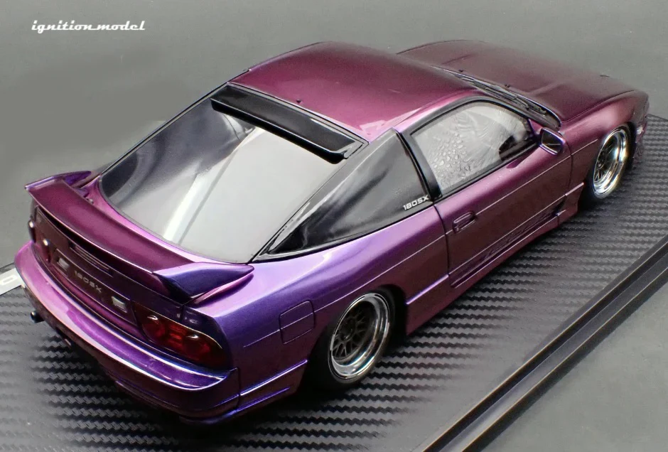 Ignition-Model Nissan 180SX Type X RPS13 Midnight Purple w/ Black Mesh Wheels 1:18 - Image 4