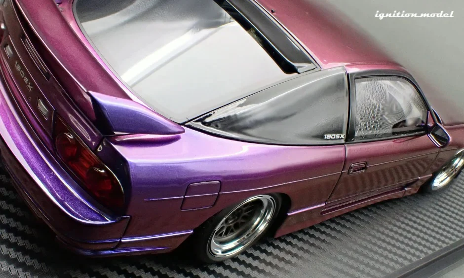 Ignition-Model Nissan 180SX Type X RPS13 Midnight Purple w/ Black Mesh Wheels 1:18 - Image 5