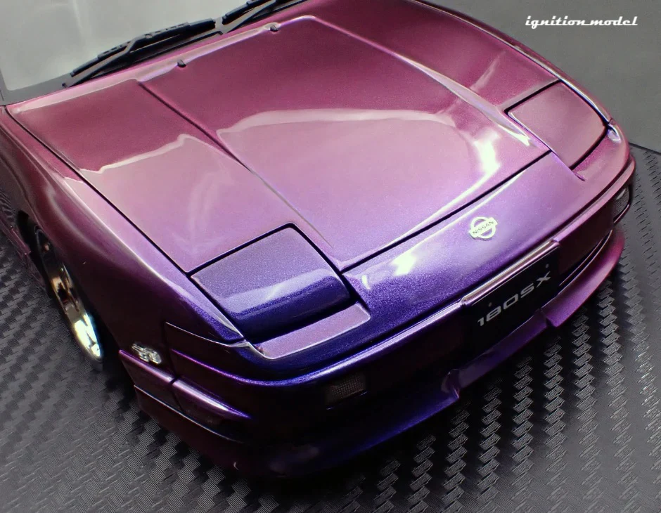 Ignition-Model Nissan 180SX Type X RPS13 Midnight Purple w/ Black Mesh Wheels 1:18 - Image 8
