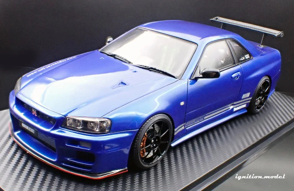 Ignition-Model Nissan Skyline GT-R R34 (BNR34) Top Secret 34GT-R RHD Blue Metallic 1:18 - Image 10