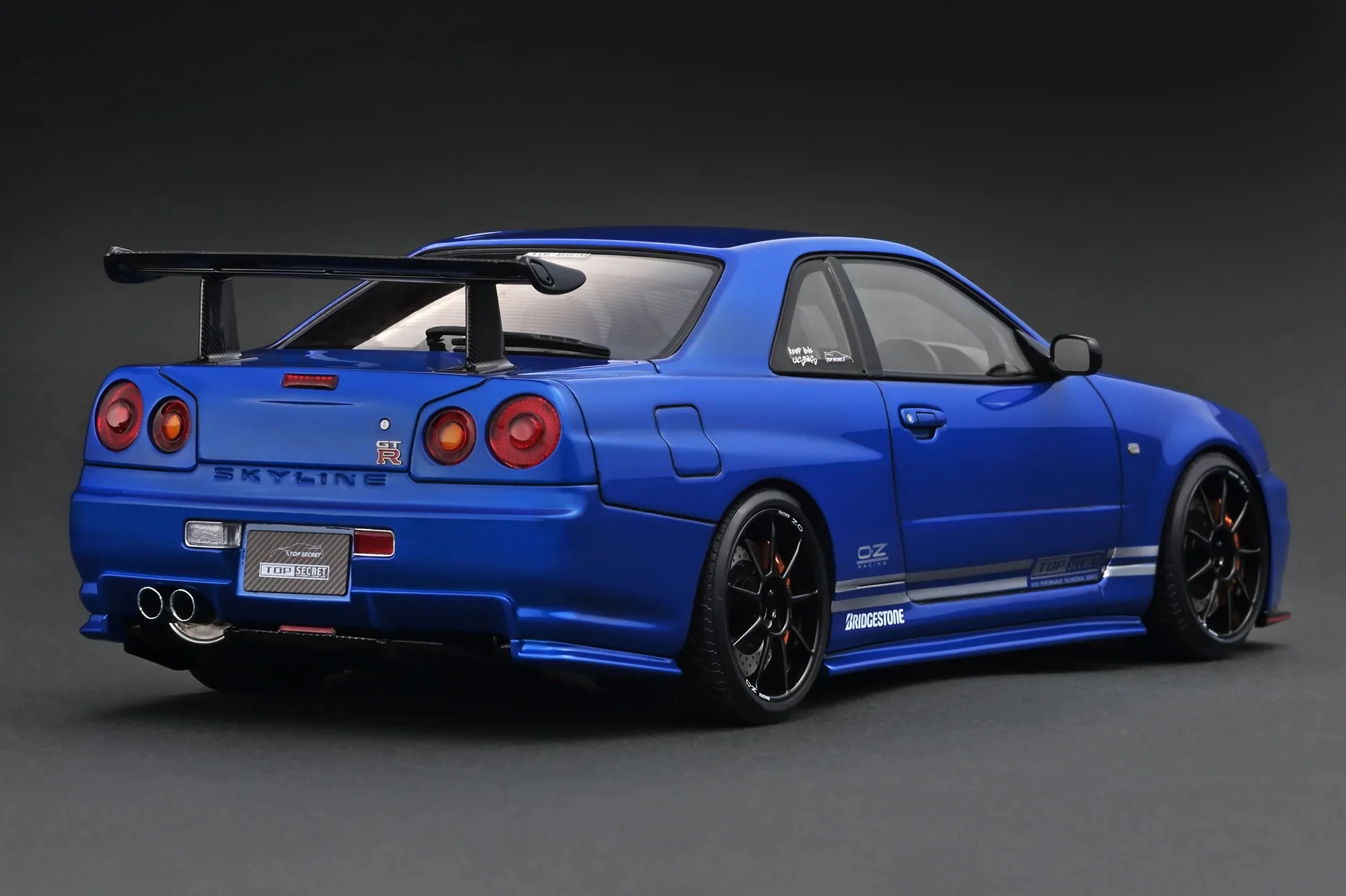Ignition-Model Nissan Skyline GT-R R34 (BNR34) Top Secret 34GT-R RHD Blue Metallic 1:18 - Image 2