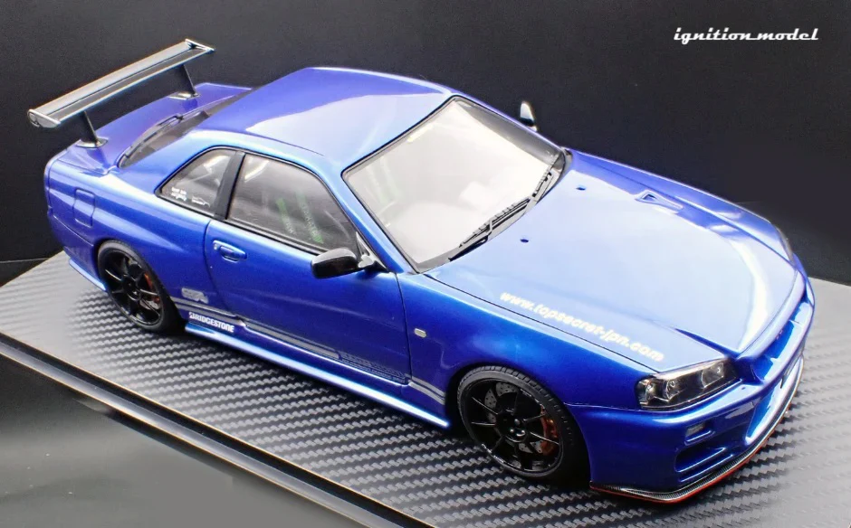 Ignition-Model Nissan Skyline GT-R R34 (BNR34) Top Secret 34GT-R RHD Blue Metallic 1:18 - Image 4