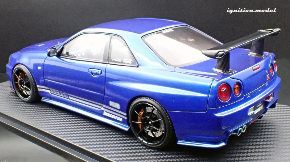 Ignition-Model Nissan Skyline GT-R R34 (BNR34) Top Secret 34GT-R RHD Blue Metallic 1:18 - Image 5