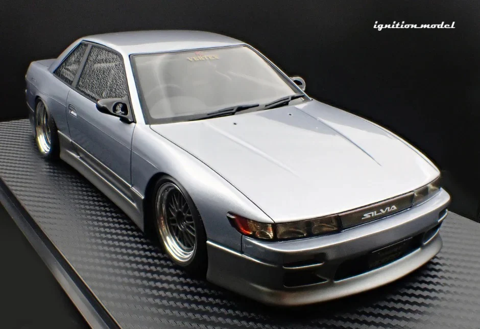 Ignition-Model Nissan Vertex S13 Silvia Blue-Silver and Grey 1:18 - Image 6