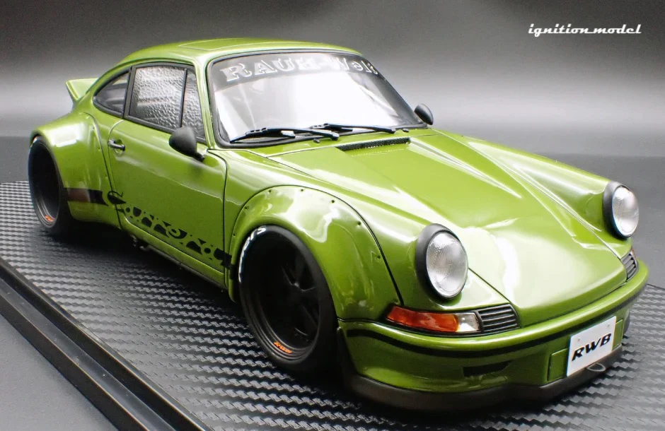 Ignition-Model Porsche 911 F Series Backdate RWB Coupe Green 1:18 - Image 5