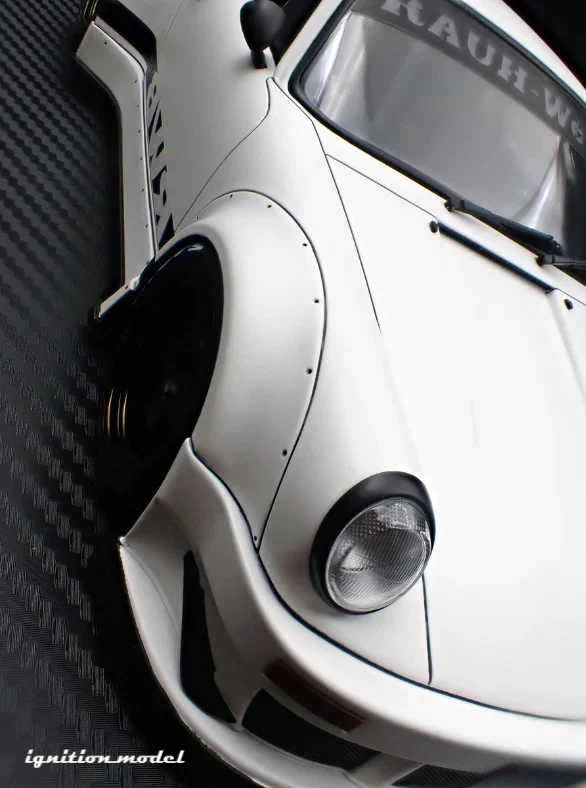 Ignition-Model Porsche 911 RWB 930 Matte White w/ Work S1 Wheels 1:18 - Image 10
