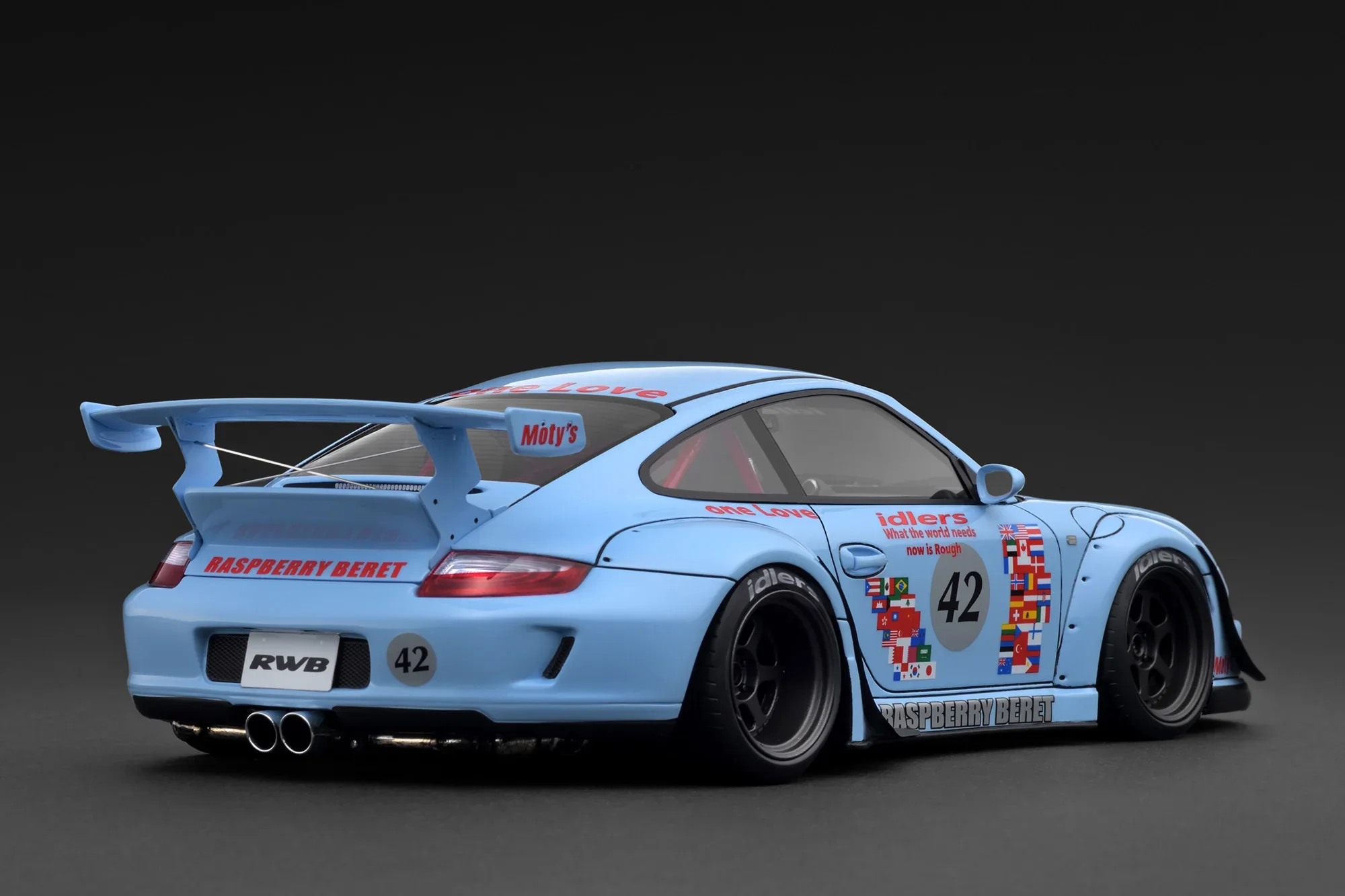 Ignition-Model Porsche 911 RWB 997 "Raspberry Beret" Livery Light Blue 1:18 - Image 2