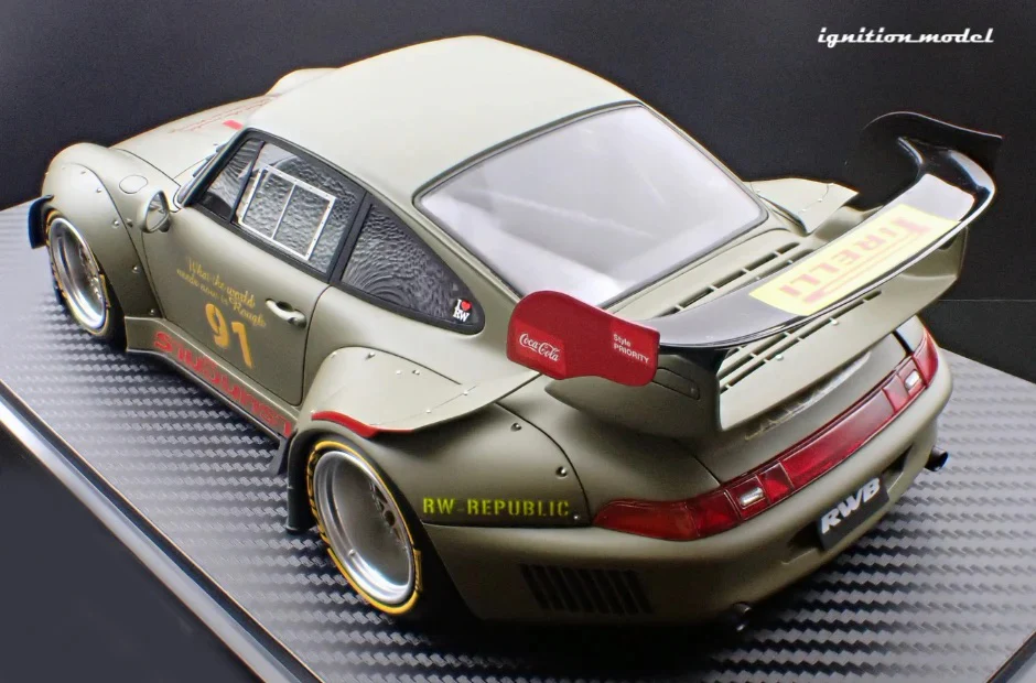 Ignition Model Porsche 993 RWB "Khaki" Matte Green 1:18 - Image 28