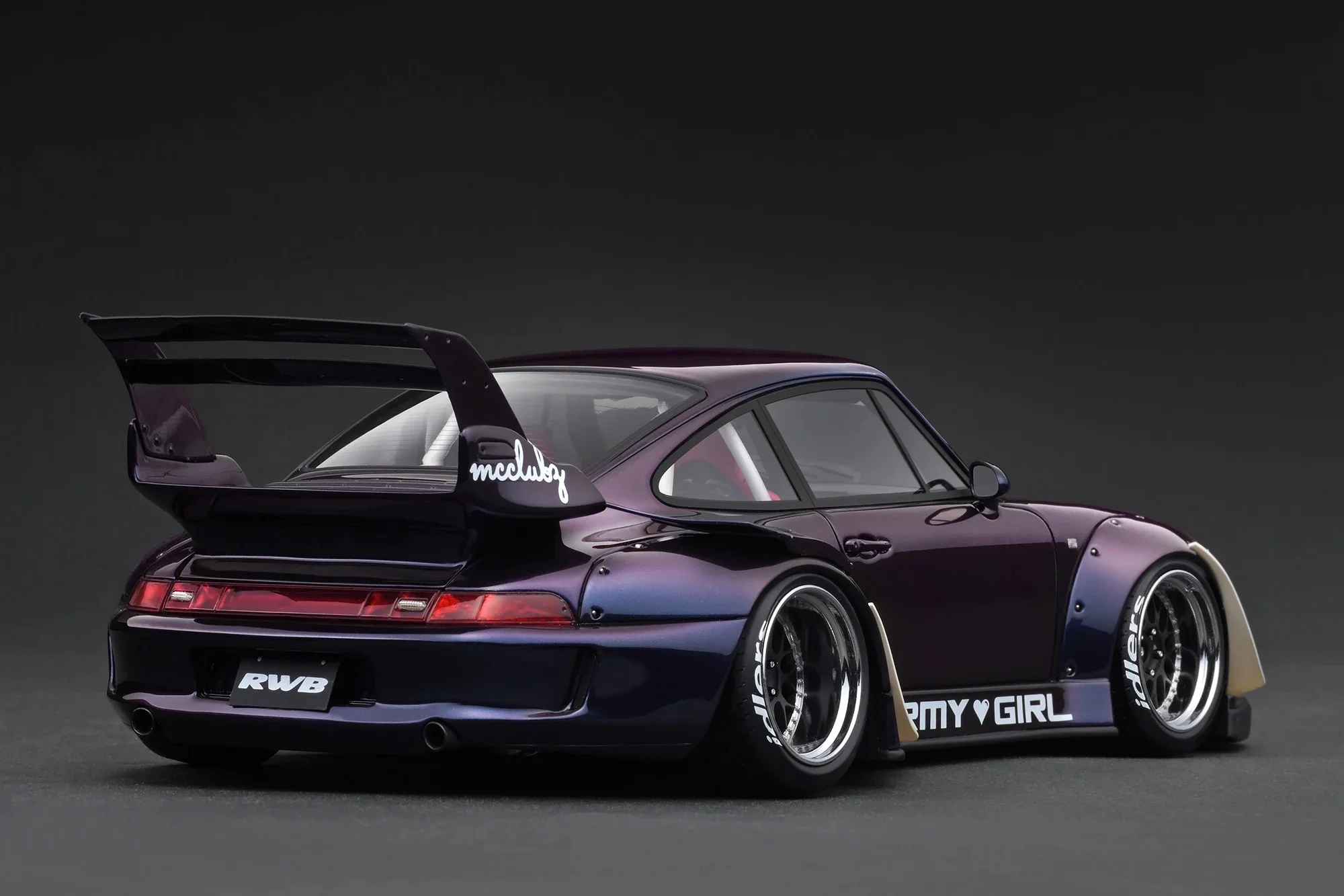 Ignition Model Porsche 993 RWB "Army Girl" Purple Metallic 1:18 - Image 2