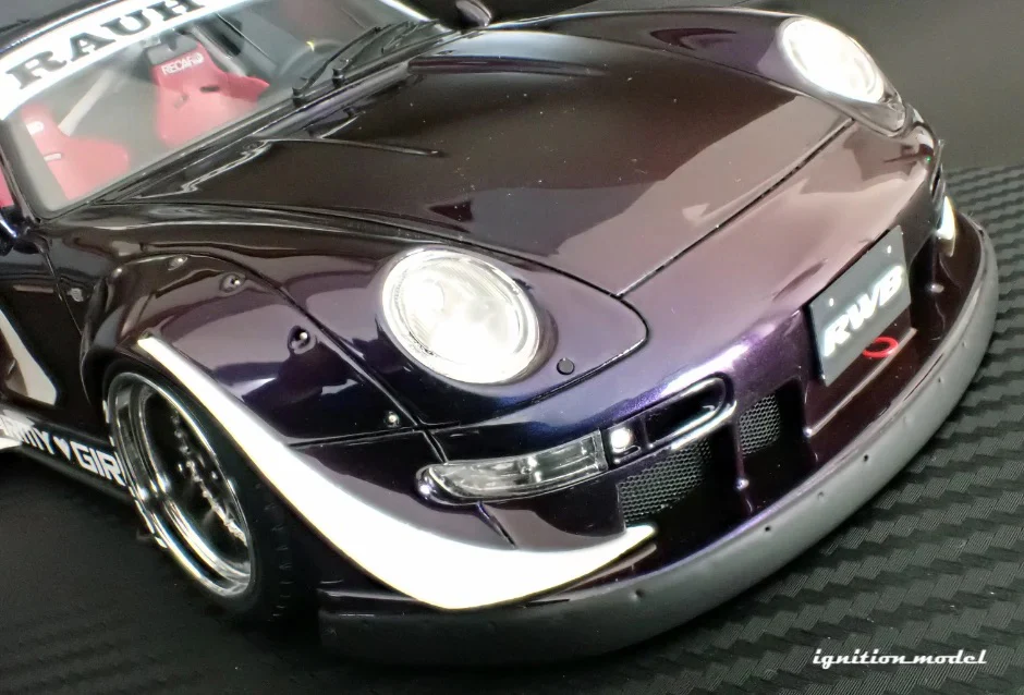 Ignition Model Porsche 993 RWB "Army Girl" Purple Metallic 1:18 - Image 20