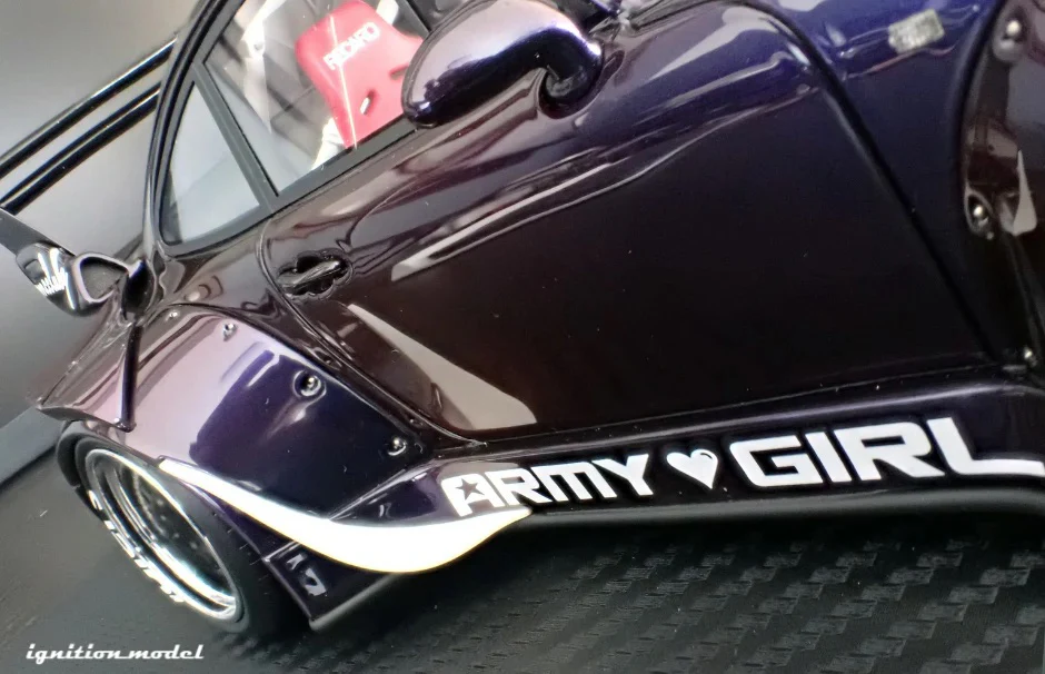 Ignition Model Porsche 993 RWB "Army Girl" Purple Metallic 1:18 - Image 9