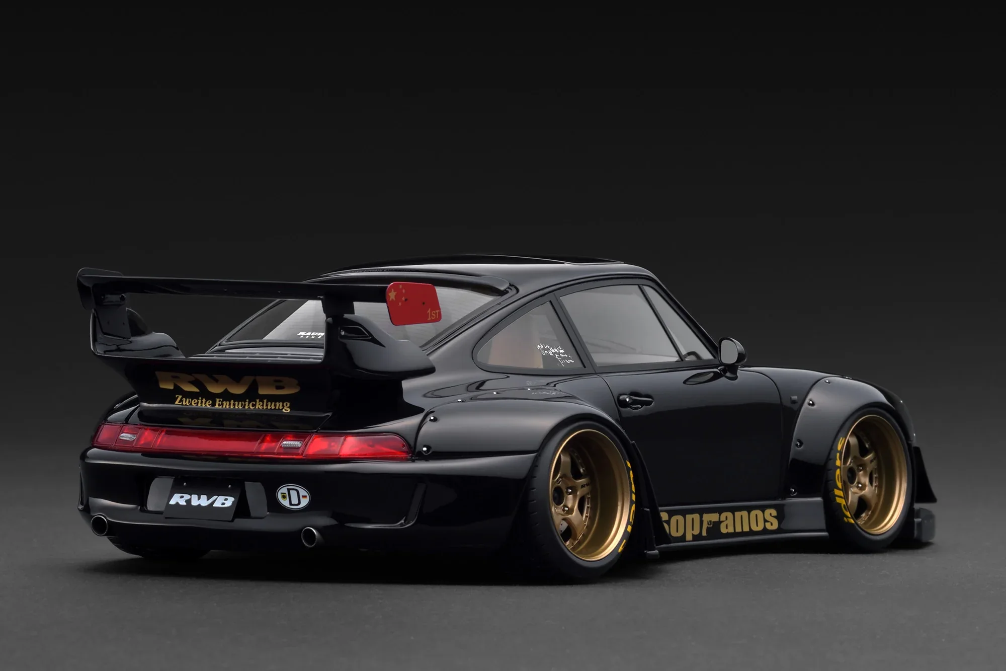Ignition Model Porsche 993 RWB Widebody "Sopranos" Black 1:18 - Image 2