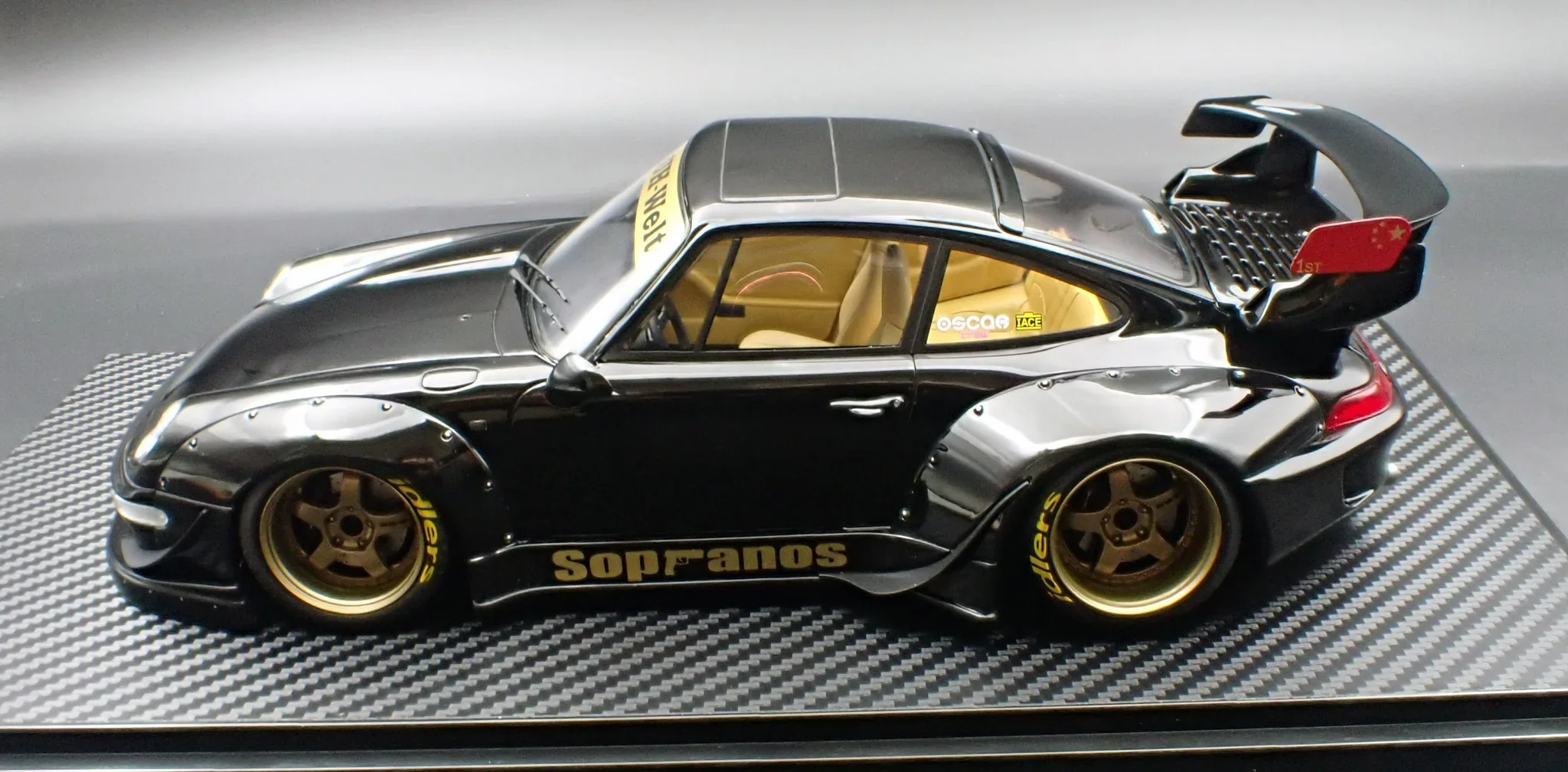 Ignition Model Porsche 993 RWB Widebody "Sopranos" Black 1:18 - Image 4