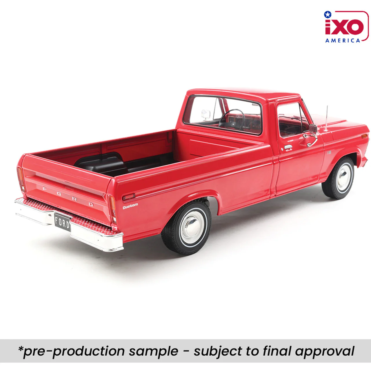Ixo 1974 Ford F-100 Pickup Truck Candy Apple Red 1:18 - Image 8