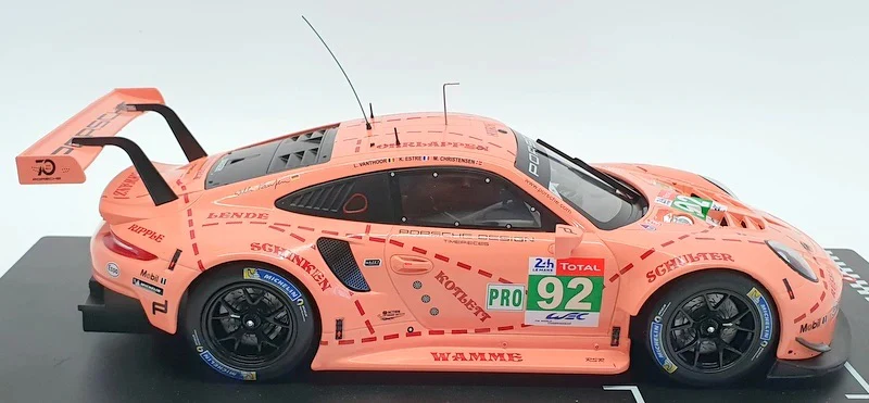 Ixo 2018 Porsche 911 991.2 GT3 RSR Team Porsche GT No 92 Pro Pink Pig Tribute Le Mans 1:18 - Image 3