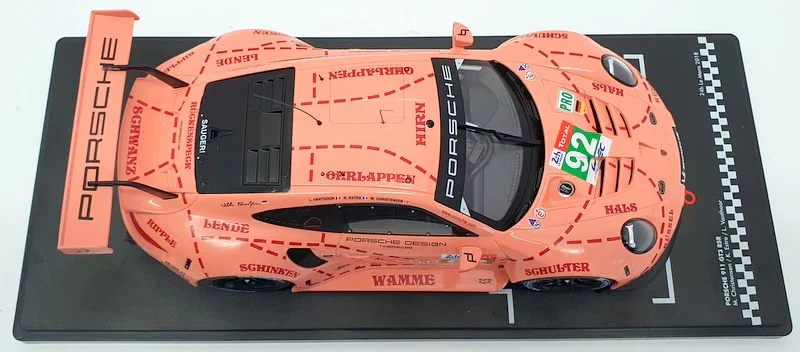Ixo 2018 Porsche 911 991.2 GT3 RSR Team Porsche GT No 92 Pro Pink Pig Tribute Le Mans 1:18 - Image 6