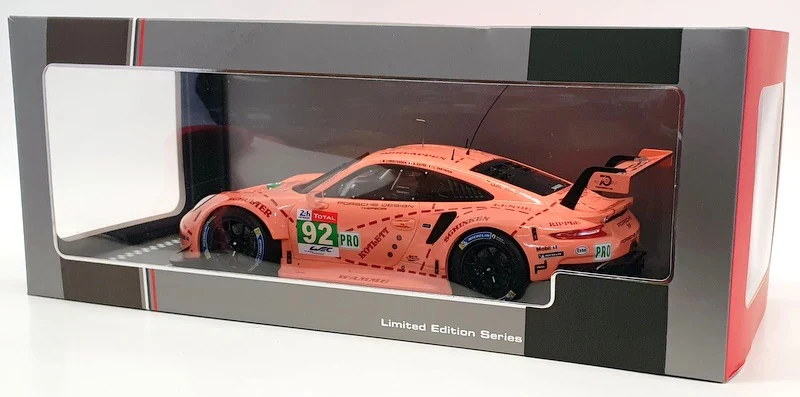 Ixo 2018 Porsche 911 991.2 GT3 RSR Team Porsche GT No 92 Pro Pink Pig Tribute Le Mans 1:18 - Image 7