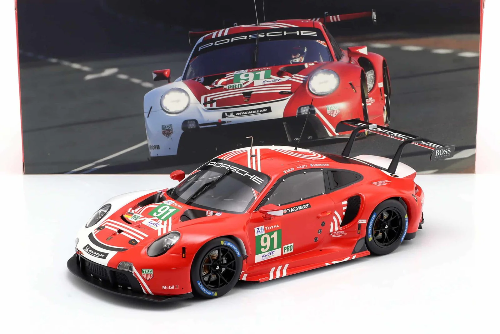 Ixo Porsche 911 991.2 GT3 RSR #91 24hr Le Mans 2020 917 Tribute Design 1:18 - Image 7