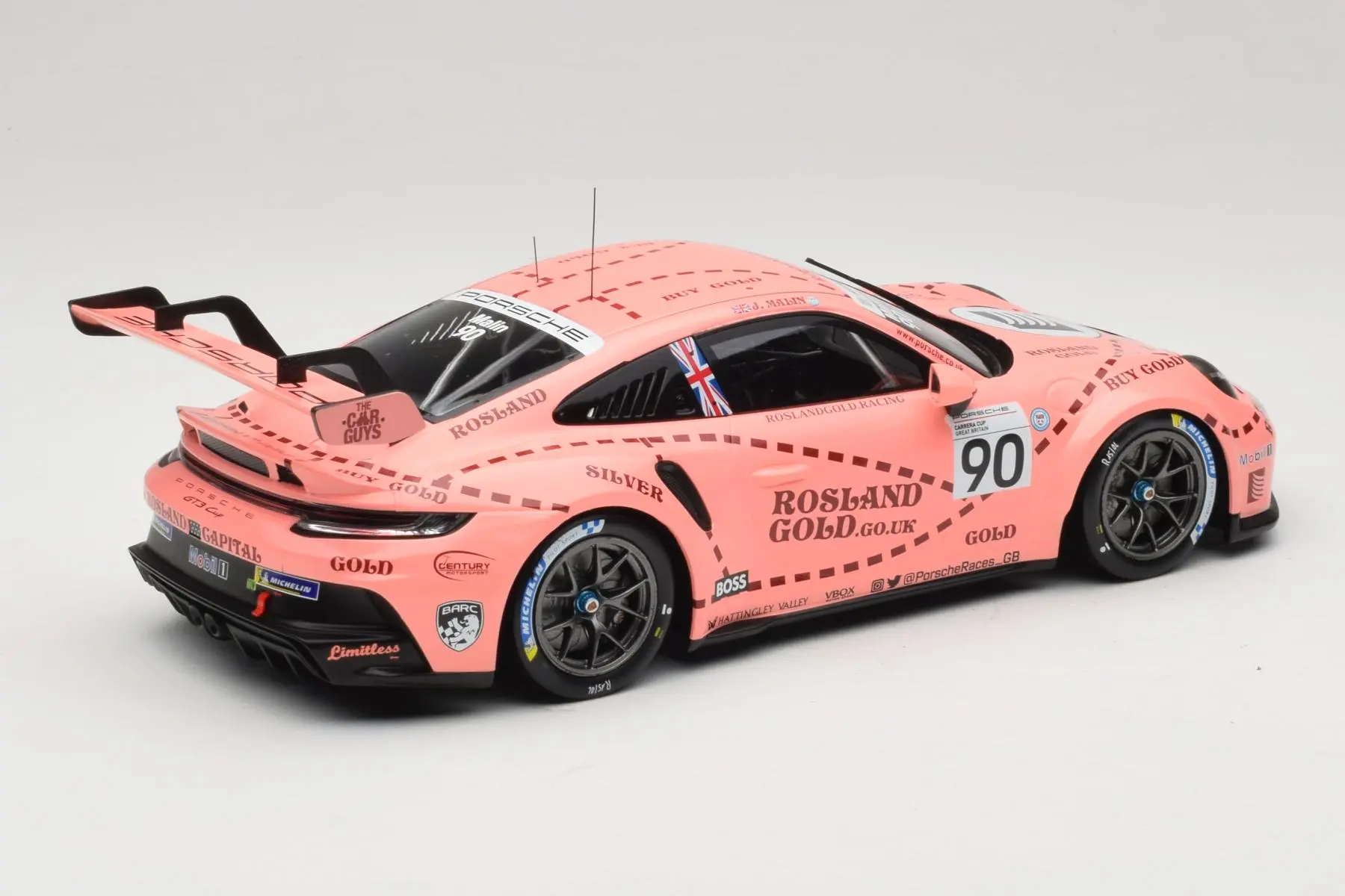 Ixo Porsche 911 992 GT3 Cup Century Motorsport 2nd Porsche Supercup Great Britain 2023 #90 Pink Pig 1:18 - Image 2