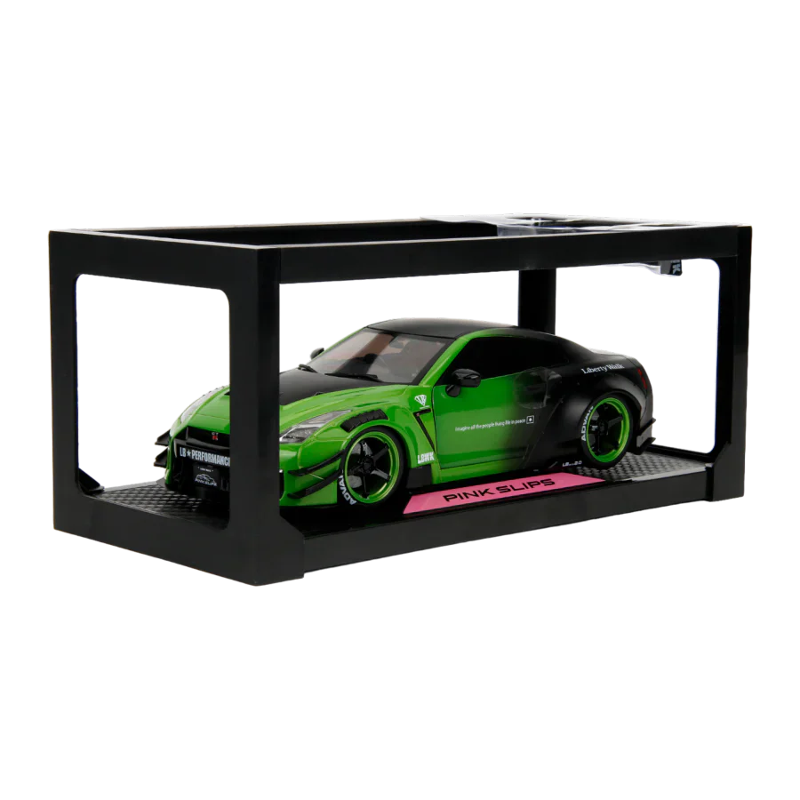 Jada Pink Slips Nissan Skyline GT-R R35 Liberty Walk Green and Black 1:18 - Image 5