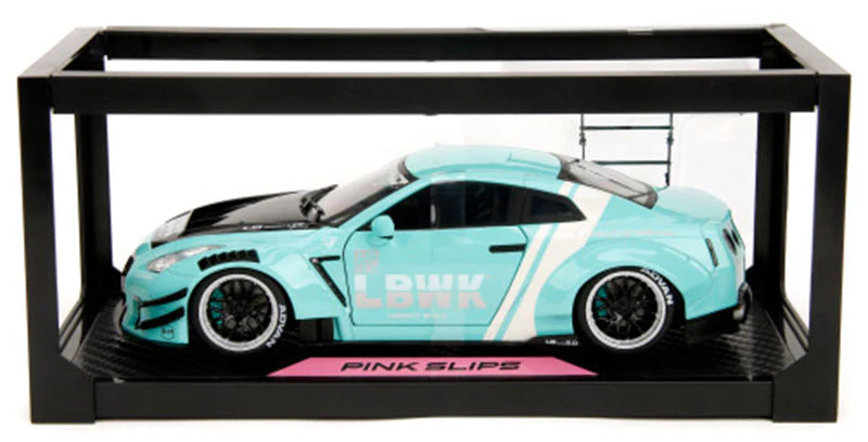 Jada Pink Slips Nissan Skyline GT-R R35 Liberty Walk Seafoam Mint Green 1:18 - Image 6