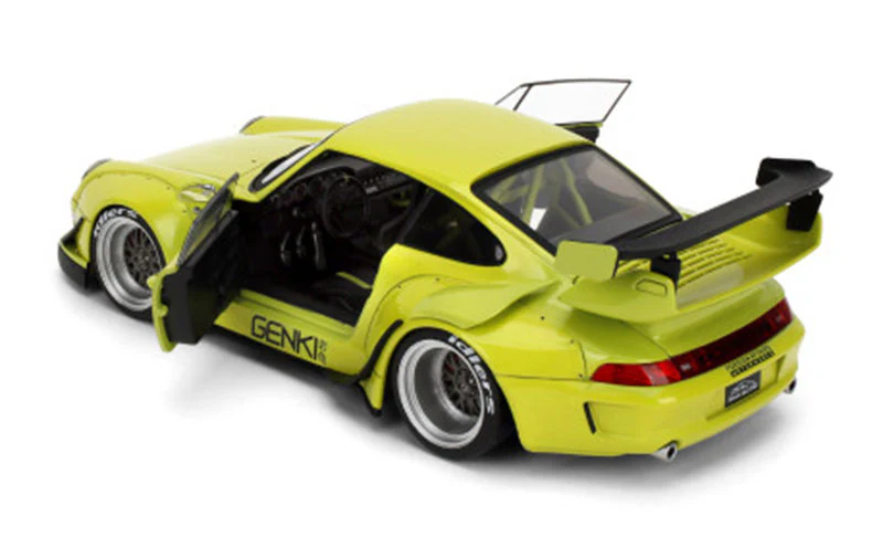 Jada Pink Slips Porsche 911 993 RWB Genki Yellow Green 1:18 - Image 4
