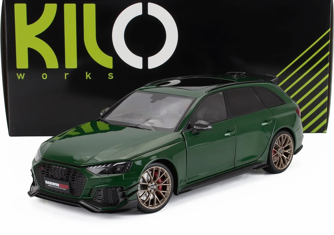 Kengfai KiloWorks 2020 Audi RS4 Avant (B9) Darwin Pro Green Metallic 1:18