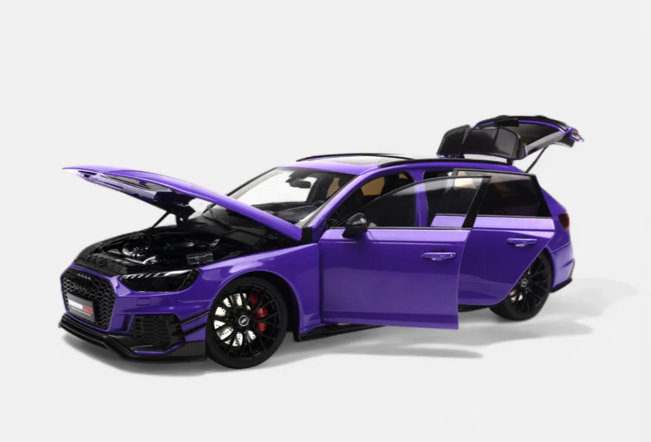 Kengfai KiloWorks 2020 Audi RS4 Avant B9 Darwin Pro Violet Purple Metallic 1:18 - Image 6