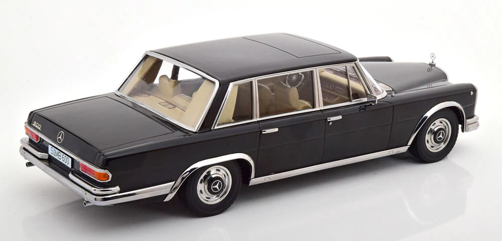 KK Scale 1963 Mercedes-Benz S-Class 600 Pullman SWB (W100) Sedan Black 1:18 - Image 3