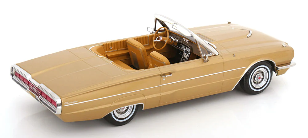 KK Scale 1966 Ford Thunderbird Convertible Gold Metallic 1:18 - Image 2