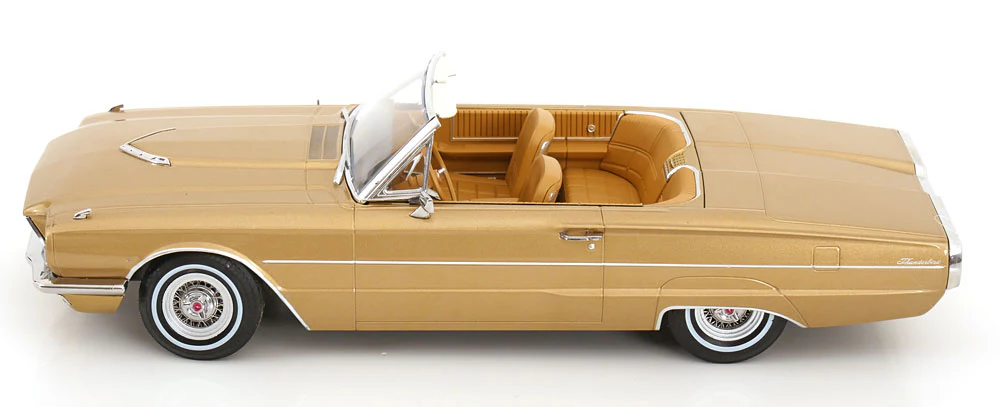 KK Scale 1966 Ford Thunderbird Convertible Gold Metallic 1:18 - Image 3