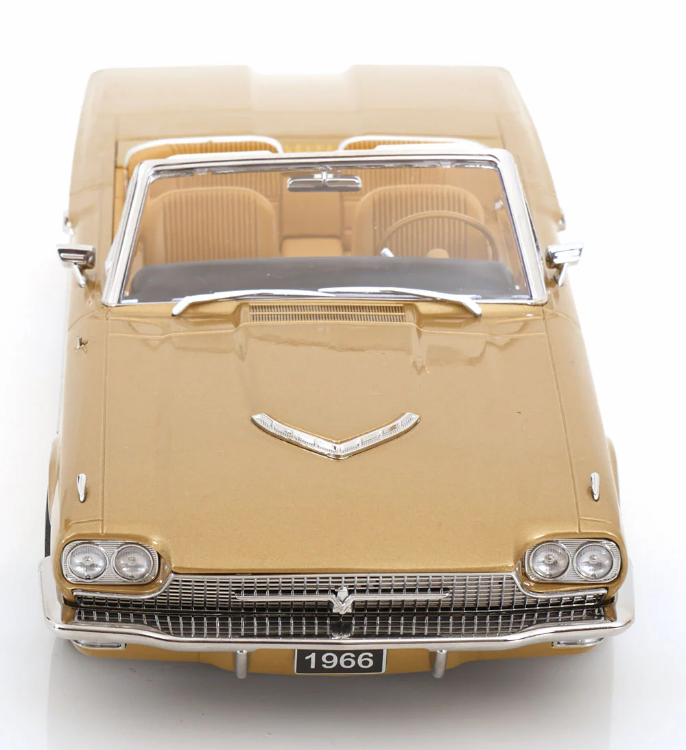 KK Scale 1966 Ford Thunderbird Convertible Gold Metallic 1:18 - Image 4