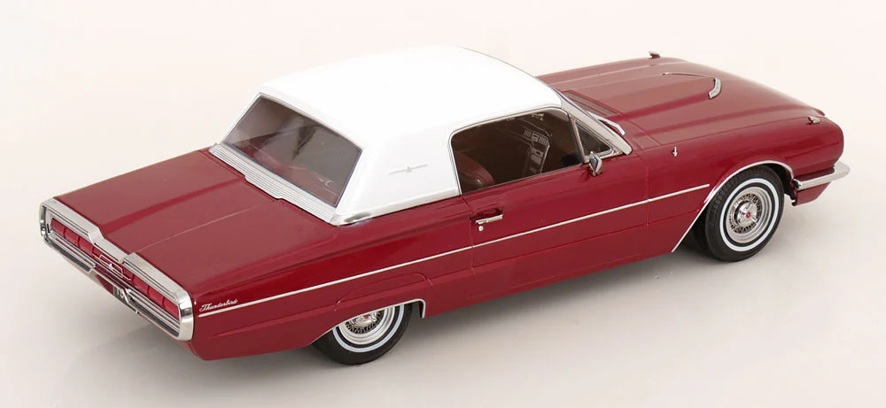 KK Scale 1966 Ford Thunderbird Coupe Dark Red Metallic 1:18 - Image 2